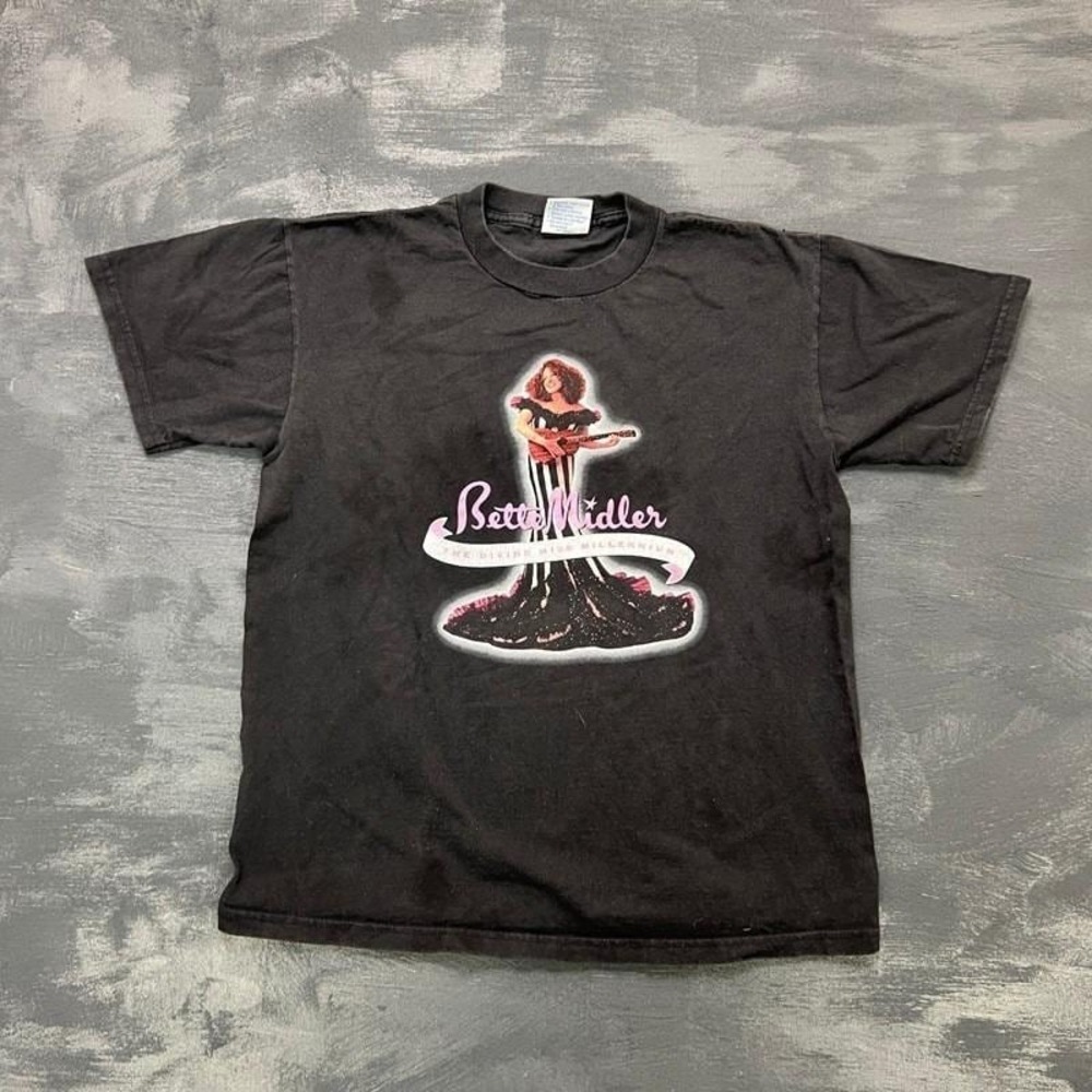 Vintage Bette Midler Shirt Mens Small Black 1990s Divine Miss Millennium